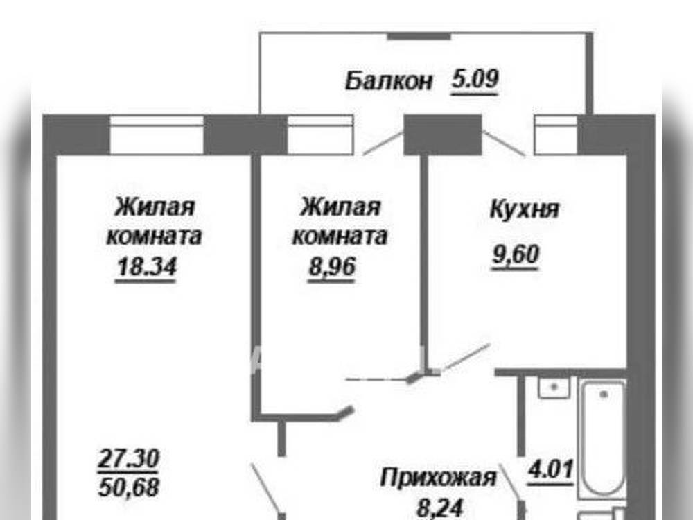 2-комнатная квартира, 50.7 м2 2/3 этаж, Речников - Новый Аксай, ул. Речников - фото 1