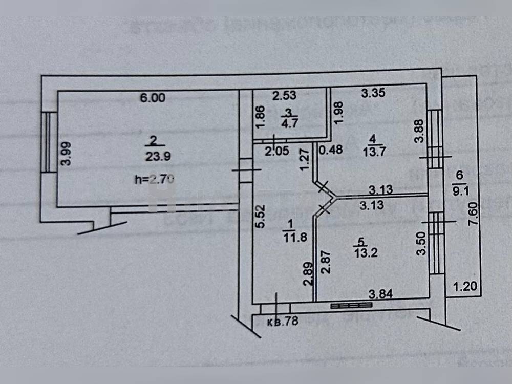 2-комнатная квартира, 68 м2 6/10 этаж, Центр, ул. Менделеева - фото 12